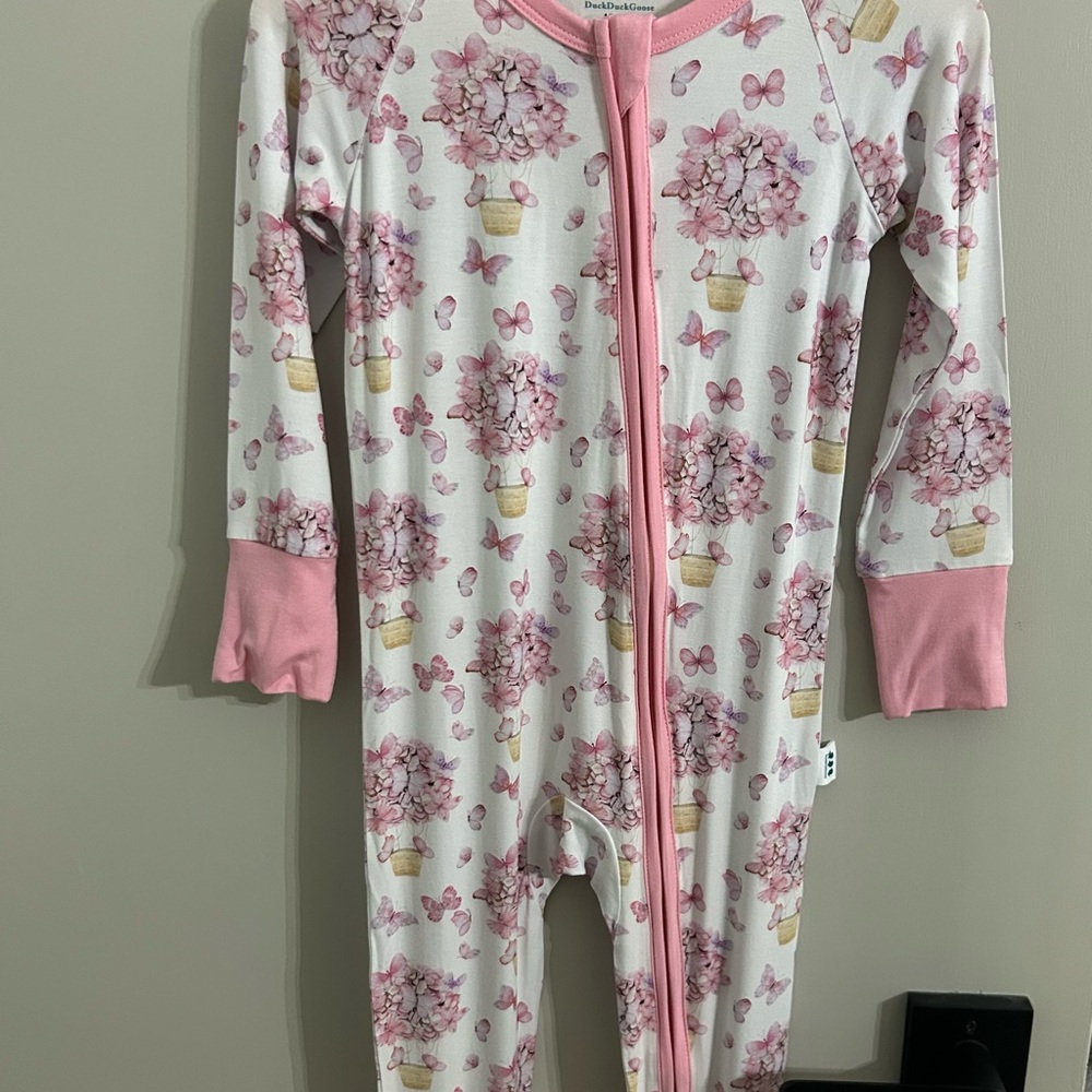 Duck Duck Goose Bamboo sleeper onesie baby toddler girl